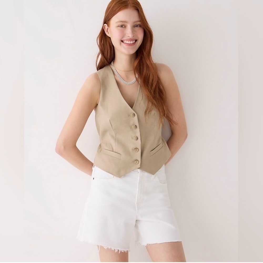 J Crew Midlength Denim Short White Size 27 NEW